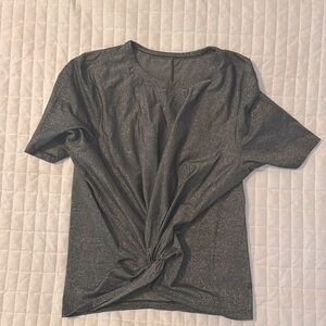 lululemon - crescent t-shirt spark top twist front shirt-sleeve metallic tee
